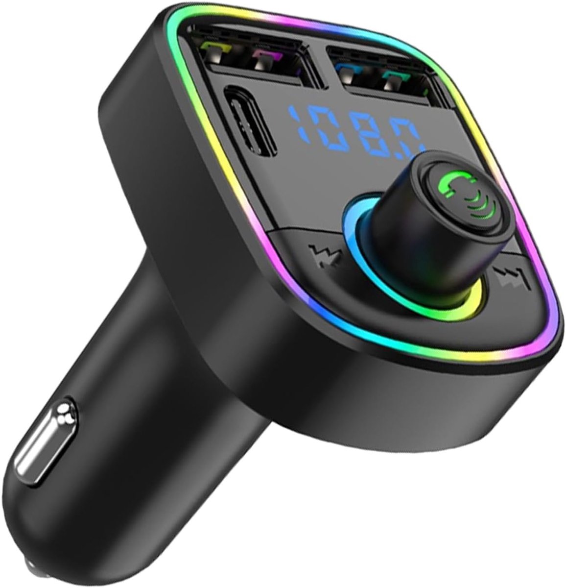 Auto FM Zender - Draadloze Adapter - Muziek Streamen - Snelladen Functie - Compact Ontwerp - Zwart