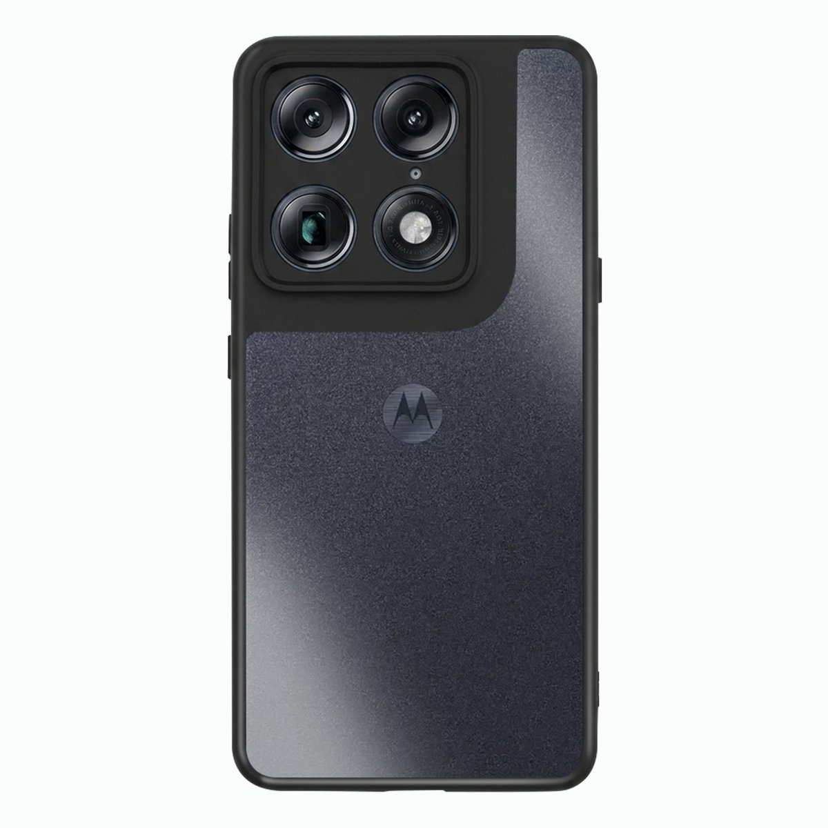 iMak, Hoesje Geschikt voor Motorola Signature Schokbestendig Bi-Materiaal, Zwart
