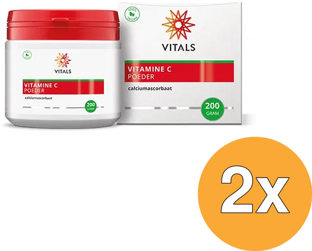 2x Vitals Vitamine C poeder (200 gr)
