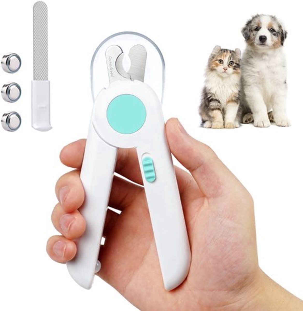 Dailygoody - Huisdierenverzorging - LED-nagelknipper - Blauw - Veilig