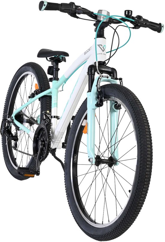 Volare Boost Kinderfiets - 24 inch - 21 Speed - Wit/Mintgroen van Volare — afbeelding 5
