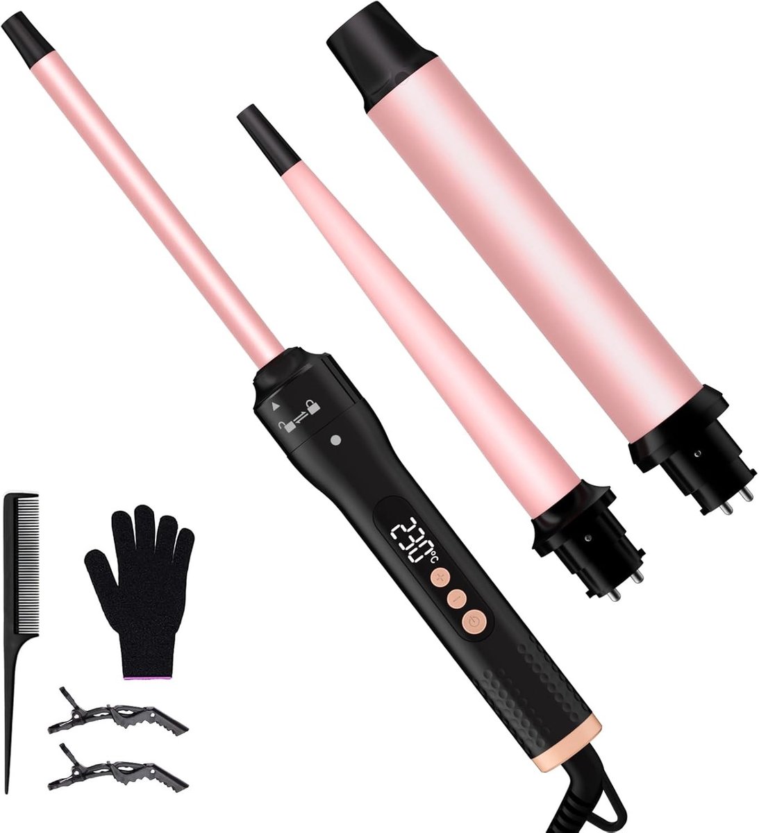 Krultang 3-in-1 - Keramisch - Verwisselbare Opzetstukken - Snelle Opwarming - Voor Alle Haartypes