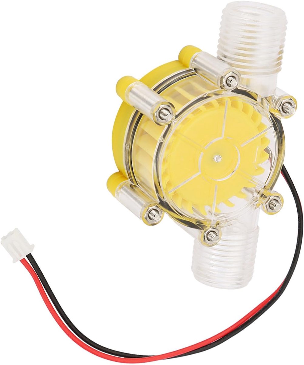 Waterkracht Generator - Pompturbine Stroom - Energie Opwekken - Geluidsarme Werking - 9x7x3 cm - Geel
