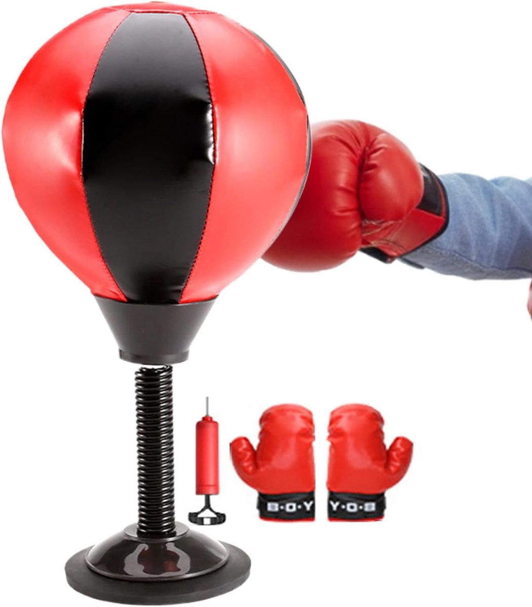 Bokszak Tafelmodel - Opblaasbare Bal - Stress Verminderen - Anti-kantel Technologie - 41 cm Hoog - Uniek