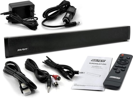 Draagbare Geluidsbalk - Compacte Speaker - Verbeter TV Geluid - 12 Volt Aansluiting - 50 cm Lengte - Zwart — afbeelding 4