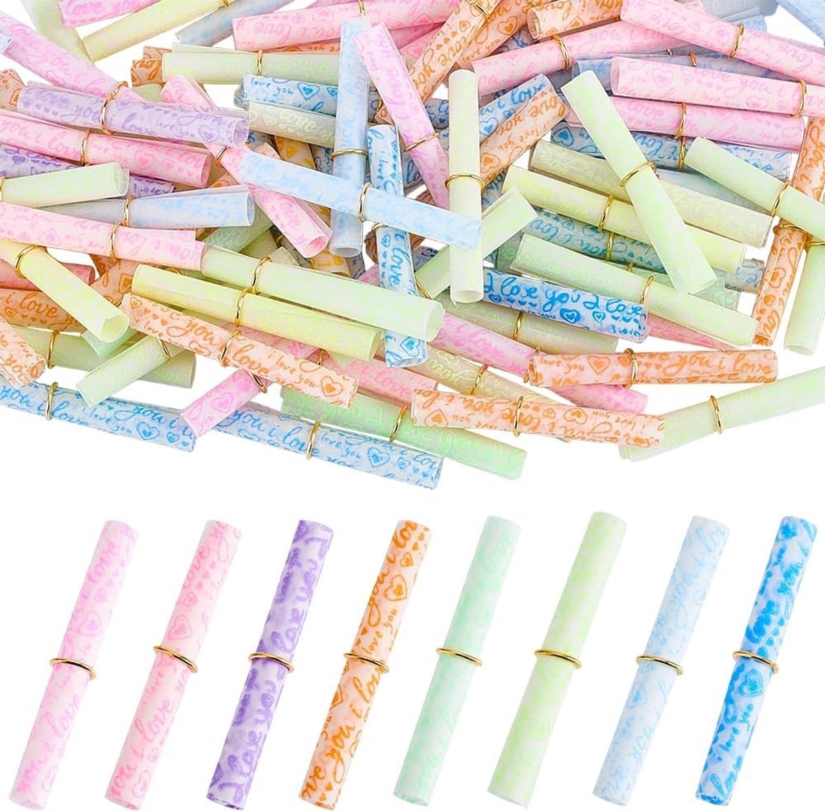 100 Mini Papieren Rollen in Diverse Kleuren voor Wensen en Berichten - Perfect voor Verjaardag, Valentijnsdag en DIY Geschenken