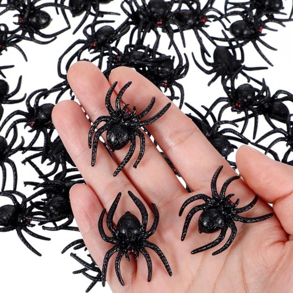 Allecto Plus - plastic spin speelgoed - 50 stuks Halloween spinnen