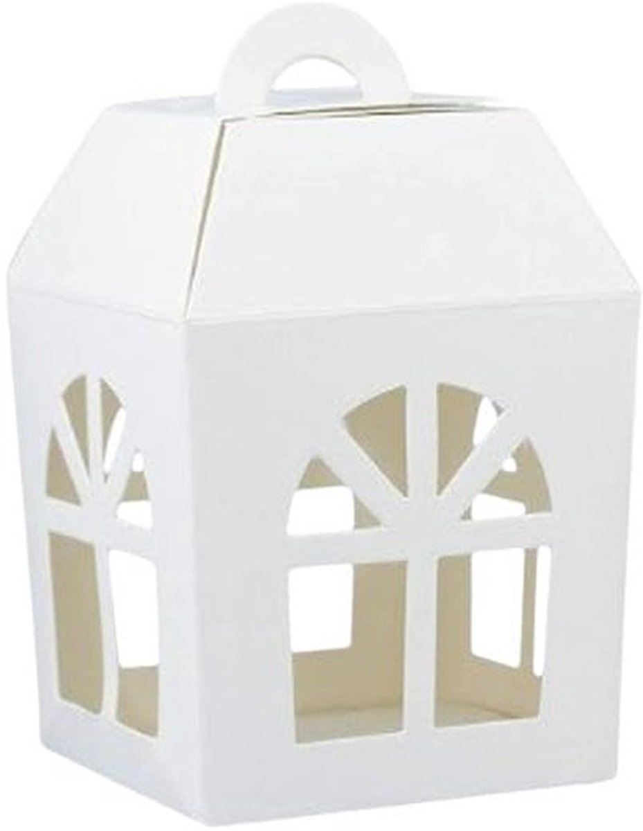 Solidchoice - Set van 20 Witte Kartonnen Lantaarns met Venster