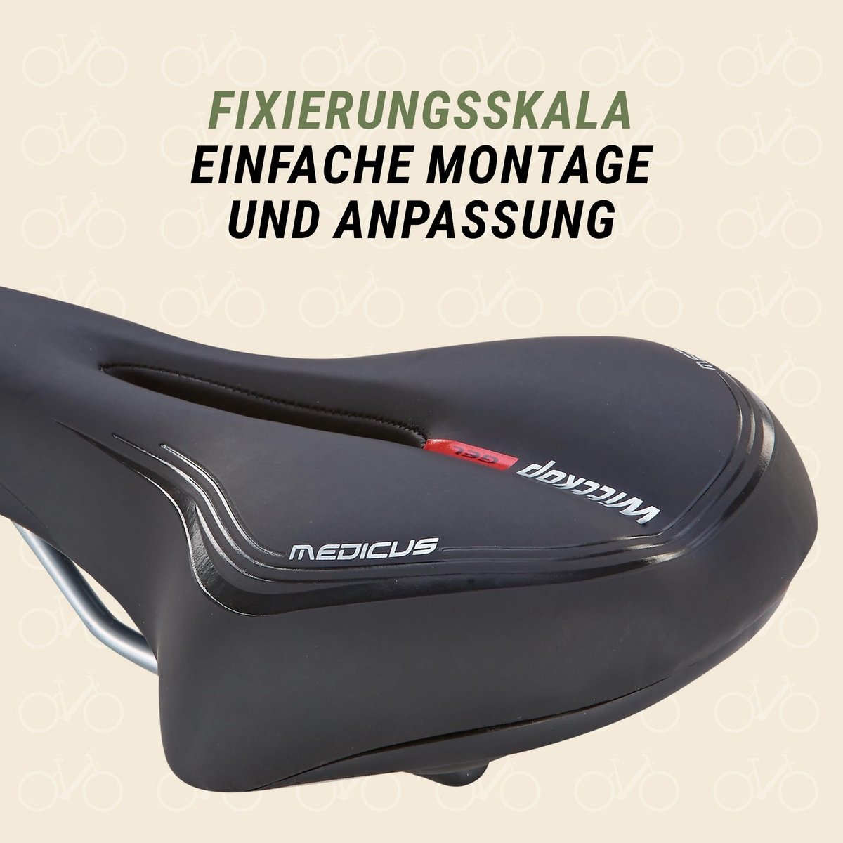Solidchoice - Medicus Trekking Fietszadel met Gel en Elastomeer in Zwart