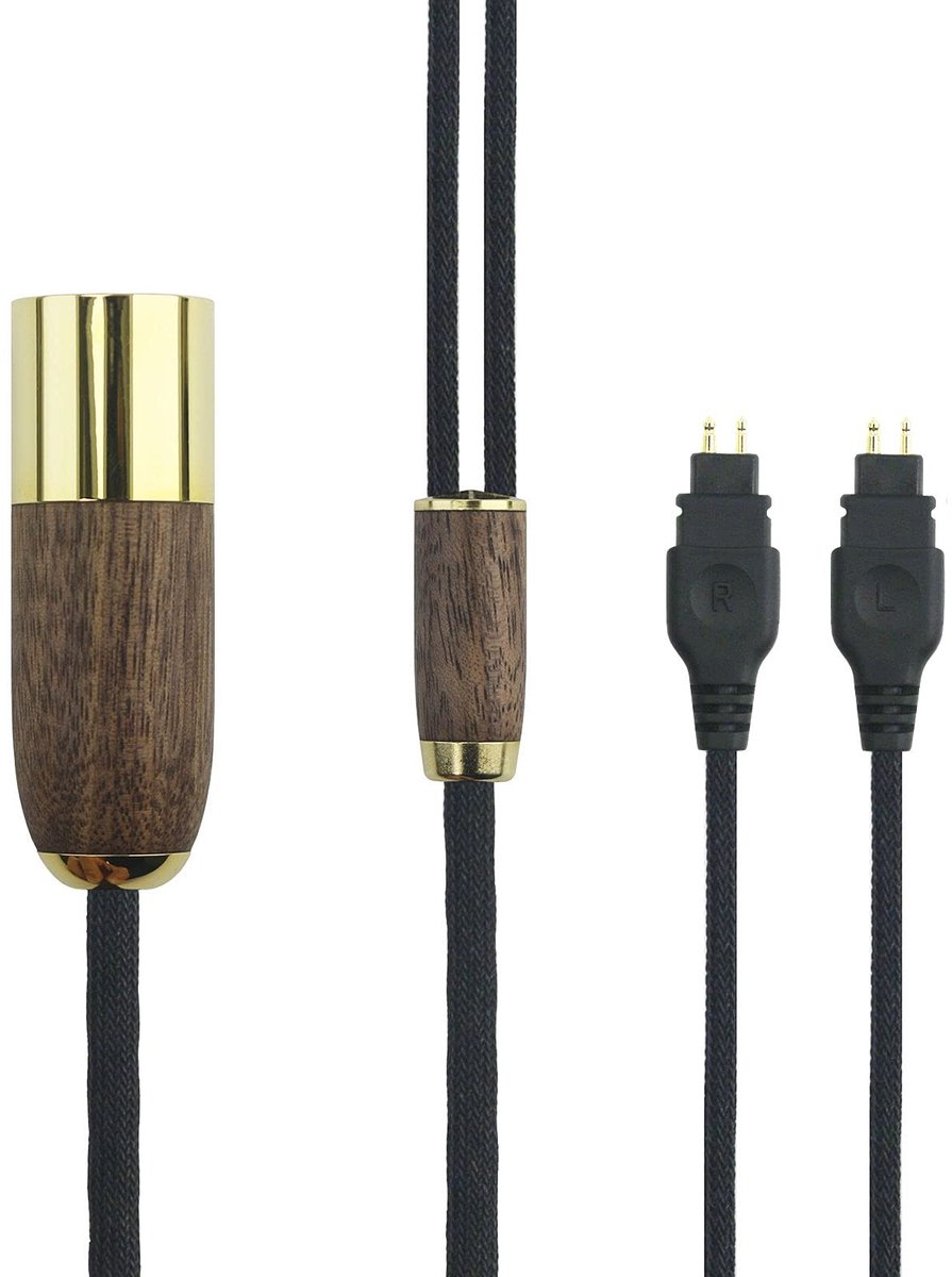 Solidchoice - 4 Pin XLR Gebalanceerde Audiokabel met Walnoot Houten Behuizing