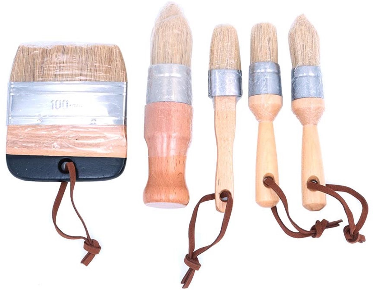 Solidchoice - Set van 5 Herbruikbare Verfkwasten voor Chalk en Wax