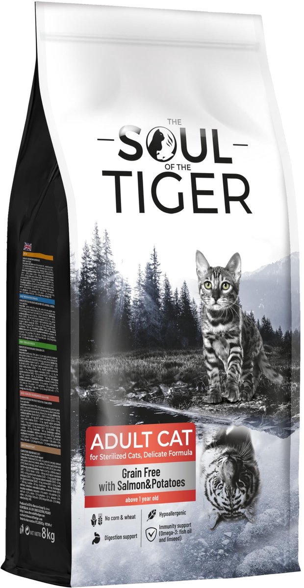 Solidchoice - Droogvoer voor Volwassen Gesteriliseerde Katten, Graanvrij, Zalm en Aardappel, 8 kg