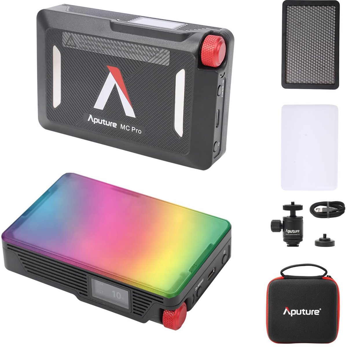 Solidchoice - LED Video Light met RGBWW Functies en Magnetische Diffuser