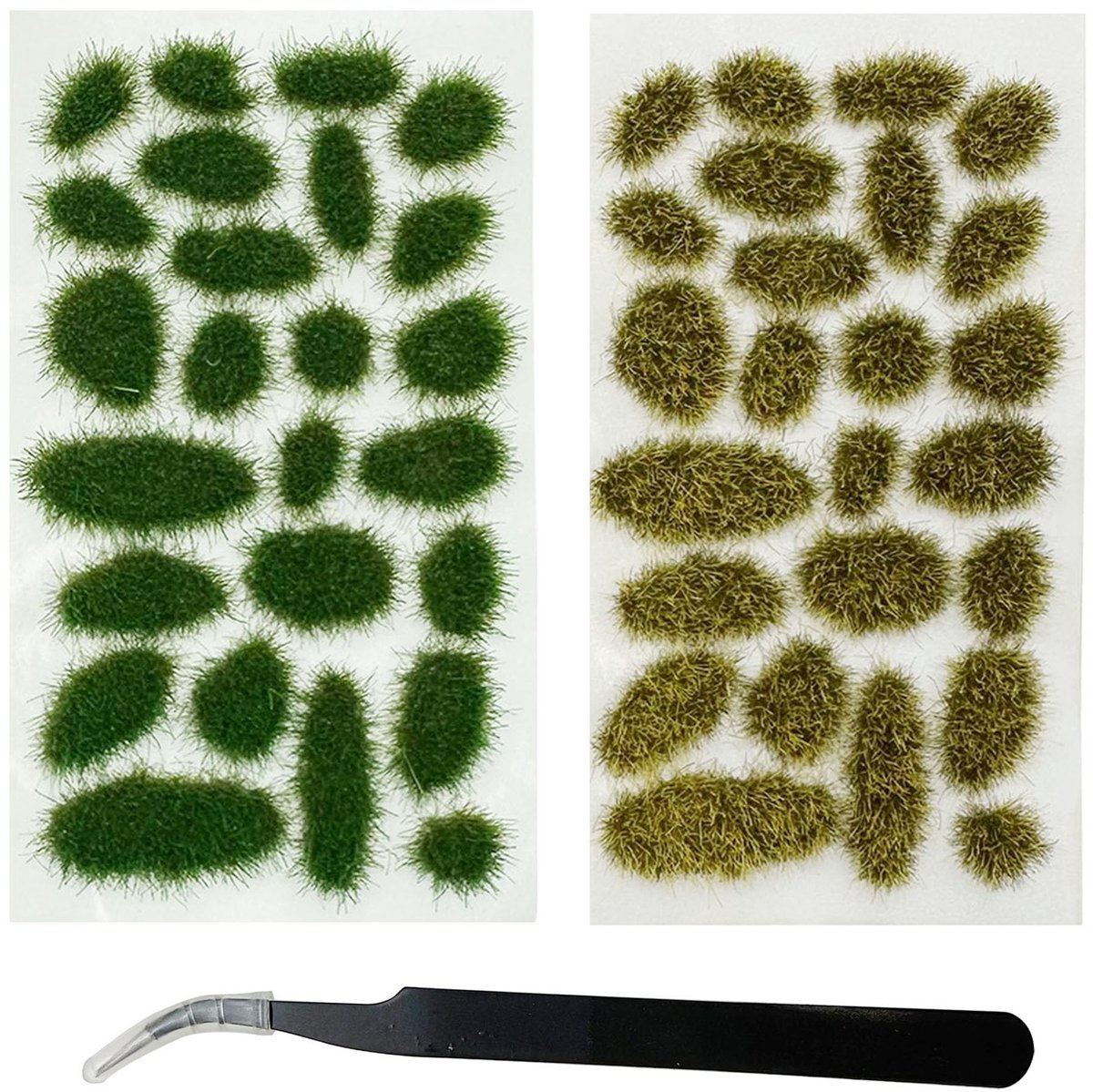 Solidchoice - Set van 57 Stuks Kunstgras Tuft voor Modelbouw
