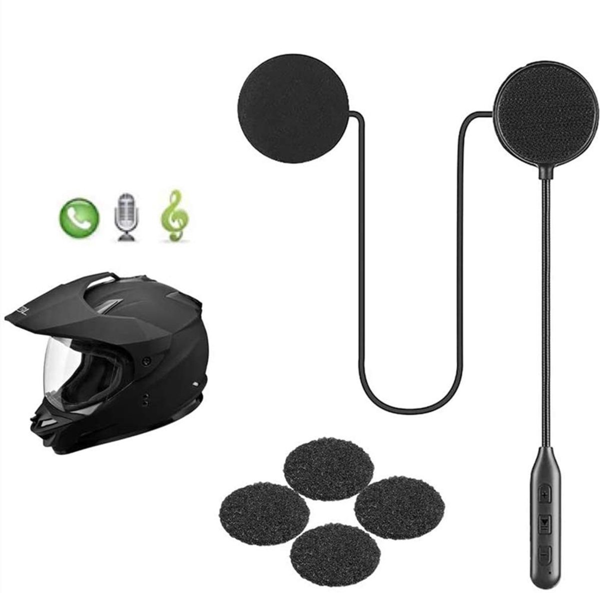 Solidchoice - Bluetooth Headset voor Motorhelm met HiFi Stereo Geluid