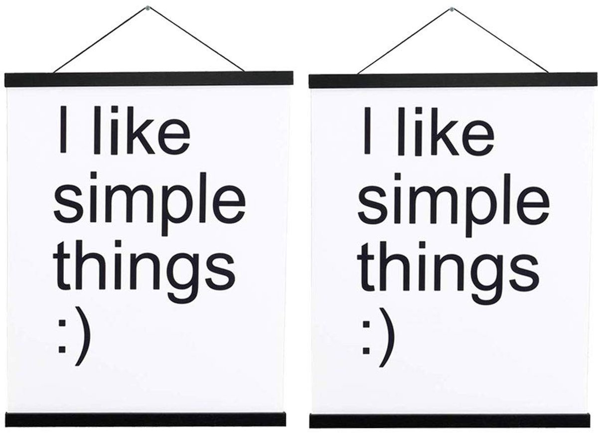 Solidchoice - Magnetische Poster Hanger met Licht Houten Frame (2 Stuks)