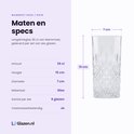 Verre longdrink haut, 15 cm de haut, 7 cm de diamètre, 36 cl de contenu.
