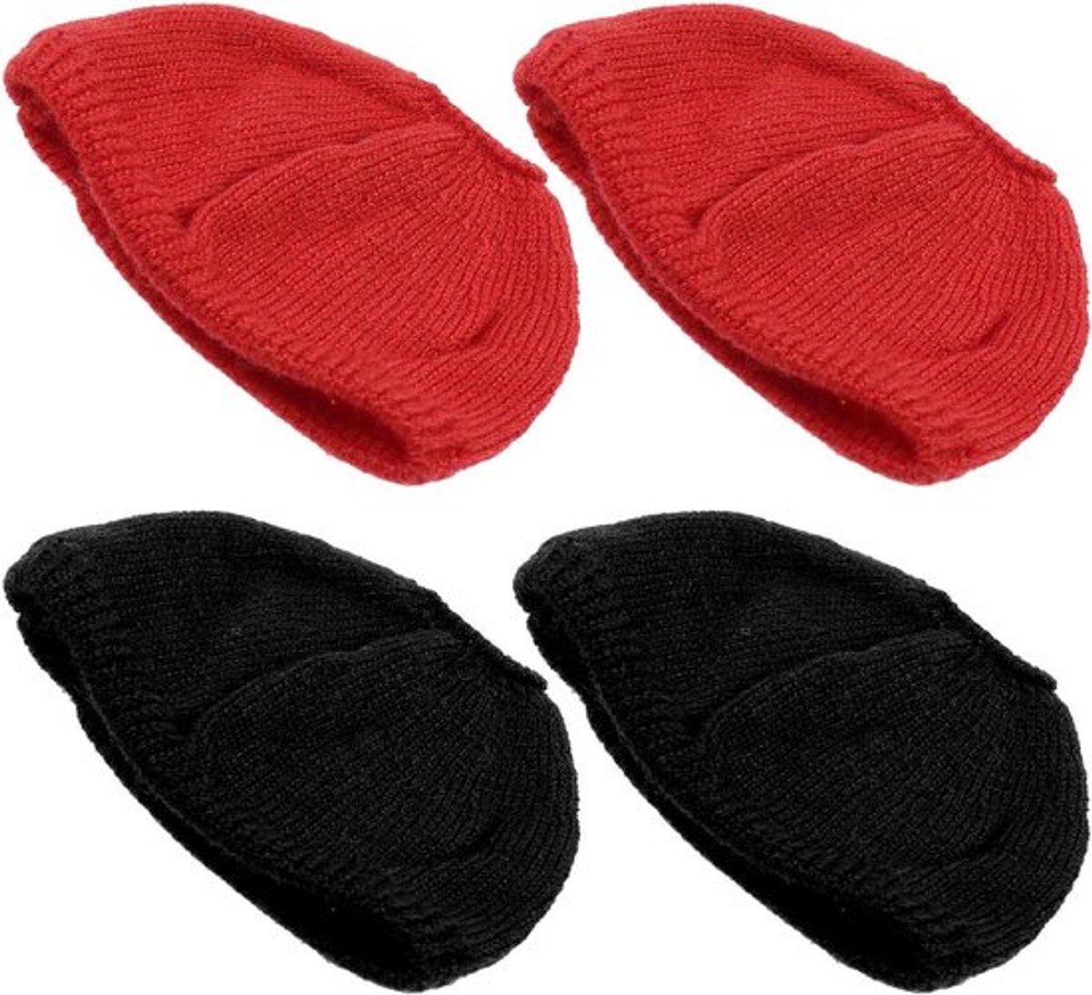 - Wasbare hoofdtelefoonhoezen - Gebreid weefsel - Hoofdtelefoonafdekkingen - Oorkussens beschermer - Rekbare sanitaire oorschelpen - Headset - Zwart & rood - Geschikt voor 8-11 cm - 2 paar