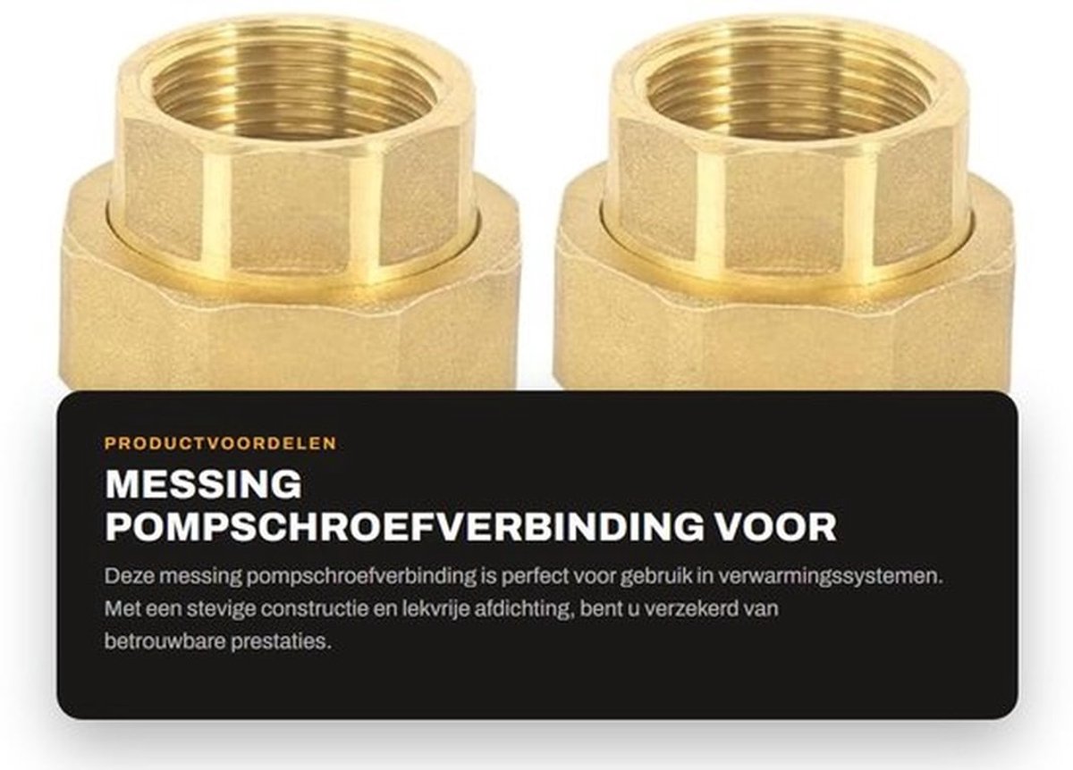 Messing Pompschroefverbinding voor Verwarmingssystemen