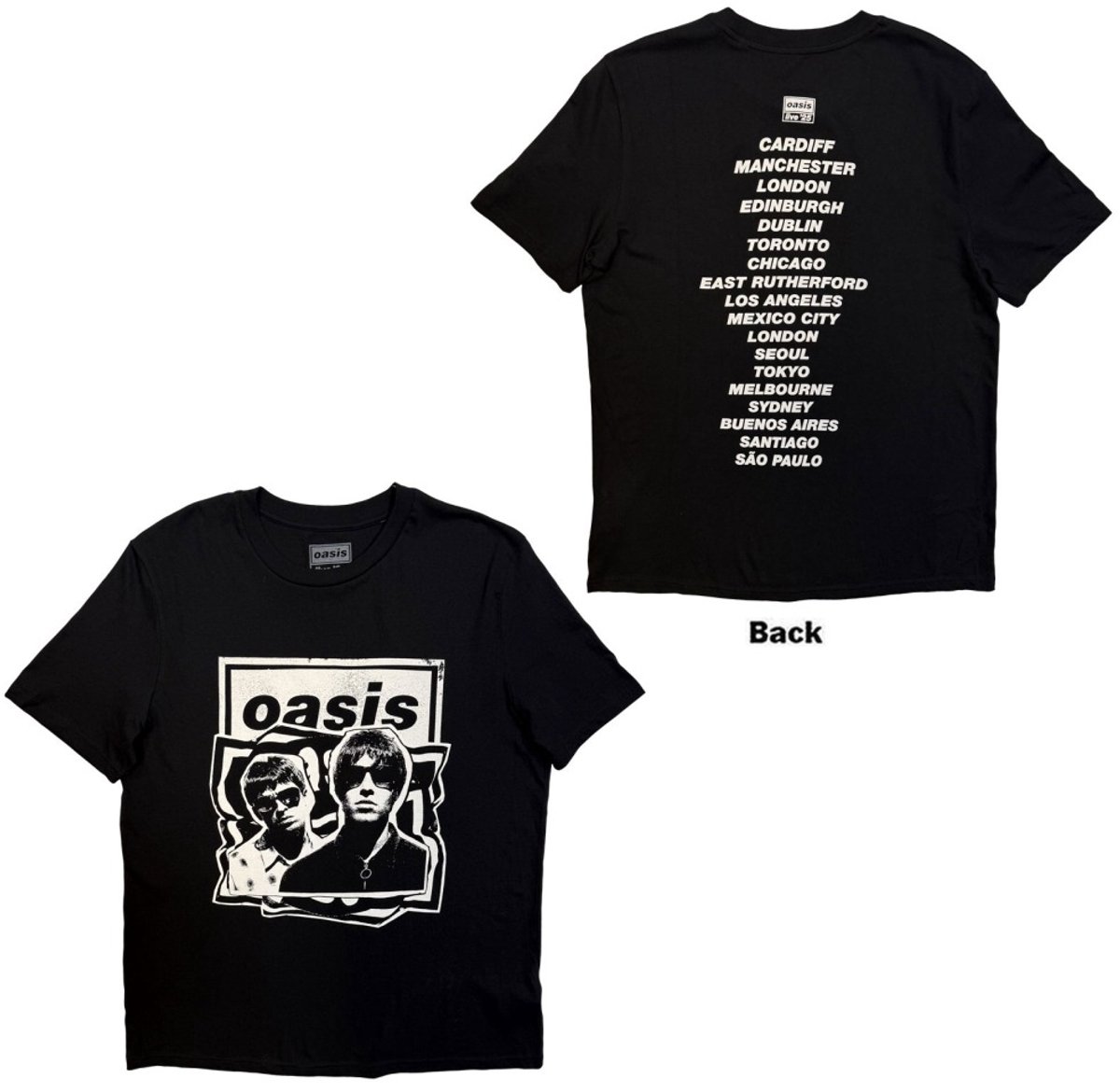 Oasis - Paper Cut Out Tour Heren Tshirt - XS - Zwart