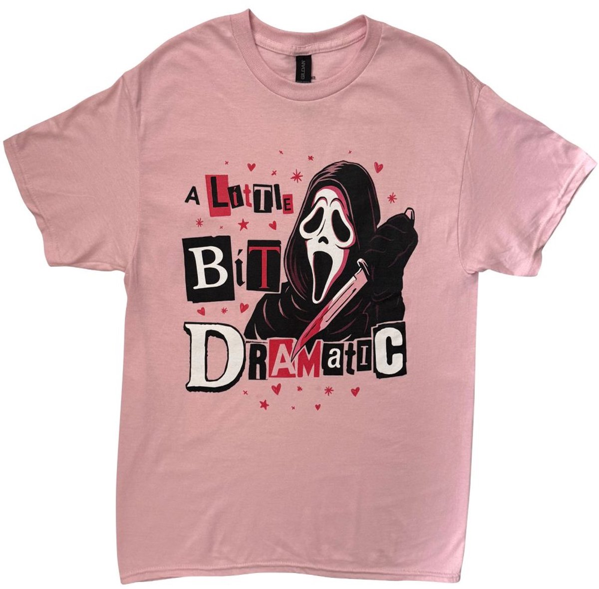 Scream Ghostface - A Little Bit Dramatic Heren Tshirt - 2XL - Roze