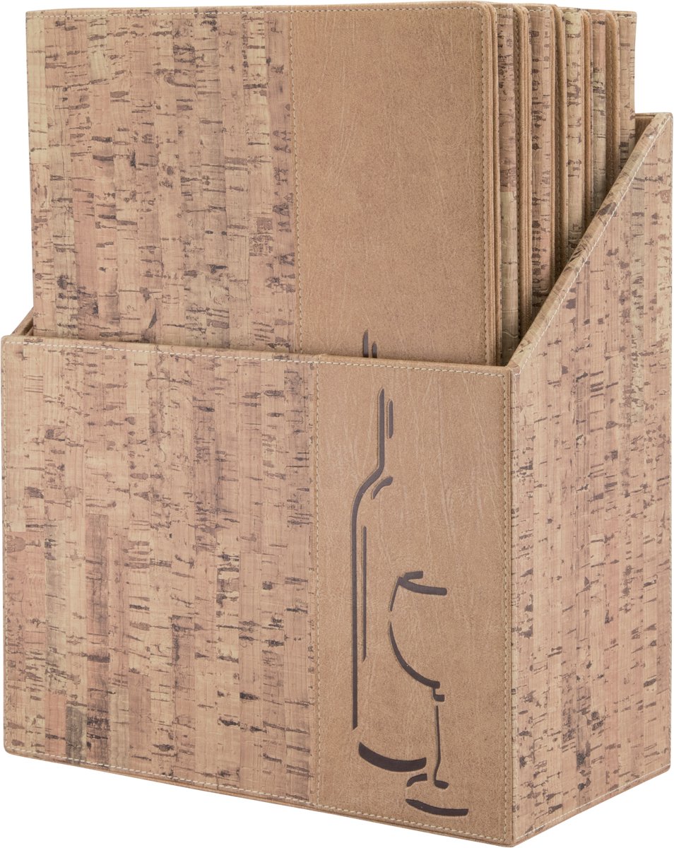 Securit® A4-wijnkaartendoosjes met kurkdesign, set van 10 stuks