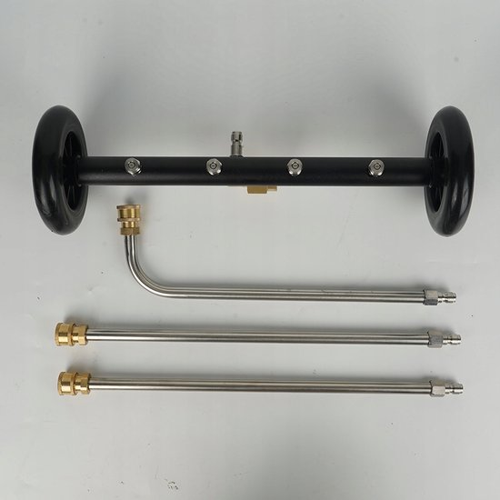 Onderstelreiniger Hogedrukreiniger - Auto Onderkant Reiniger - 4 Sproeiers - 360° Beweegbaar met 2 Wielen - 1/4 Inch Snelkoppeling - 1500-4000 PSI - Voor Auto, Oprit, Terras en Paden — afbeelding 5
