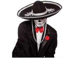 Sombrero zwart Dia de los Muertos