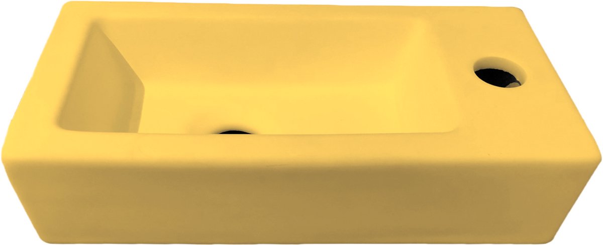 Toilet fonteinbakje Sanitado rainbow rechts 37 x 18 x 9 cm mat geel