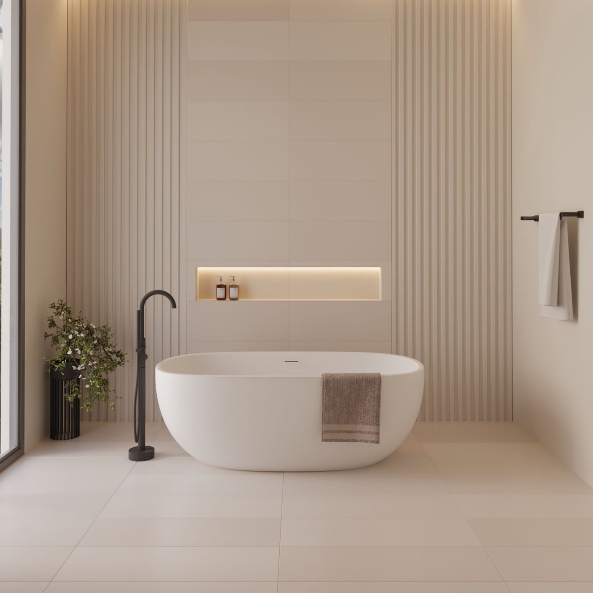 Vrijstaand ligbad Sanitado Elements Moderna 170x78cm glanzend wit