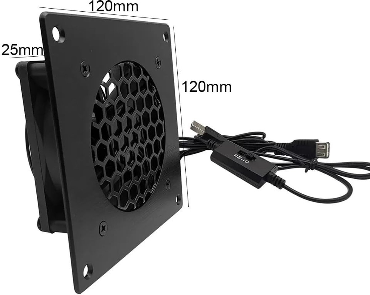 Solidchoice - USB Ventilator met 3 Snelheden voor Ventilatie en Koeling