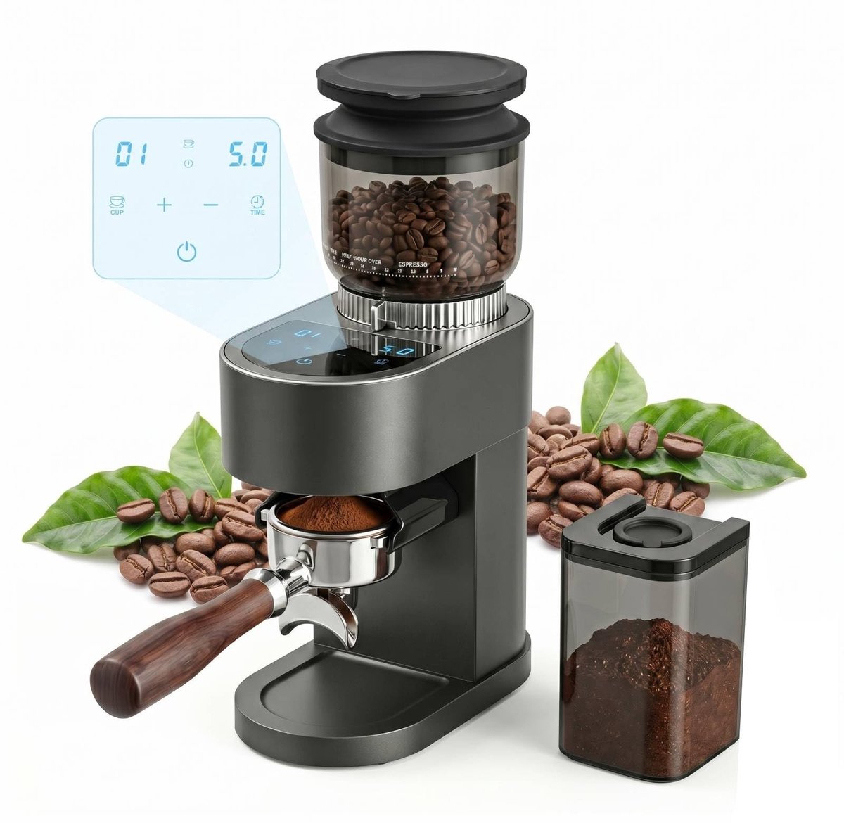 Solidchoice - Elektrische Koffiemolen met 60 Maalinstellingen