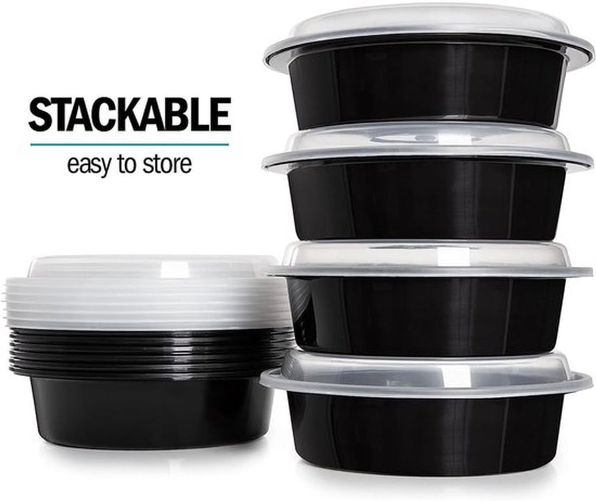 Maaltijdbox 25-delige set - 1000 ml - Herbruikbare voedselcontainer - Luchtdicht - Vaatwasmachinebestendig - Ideaal voor meal prep - Voedselcontainers
