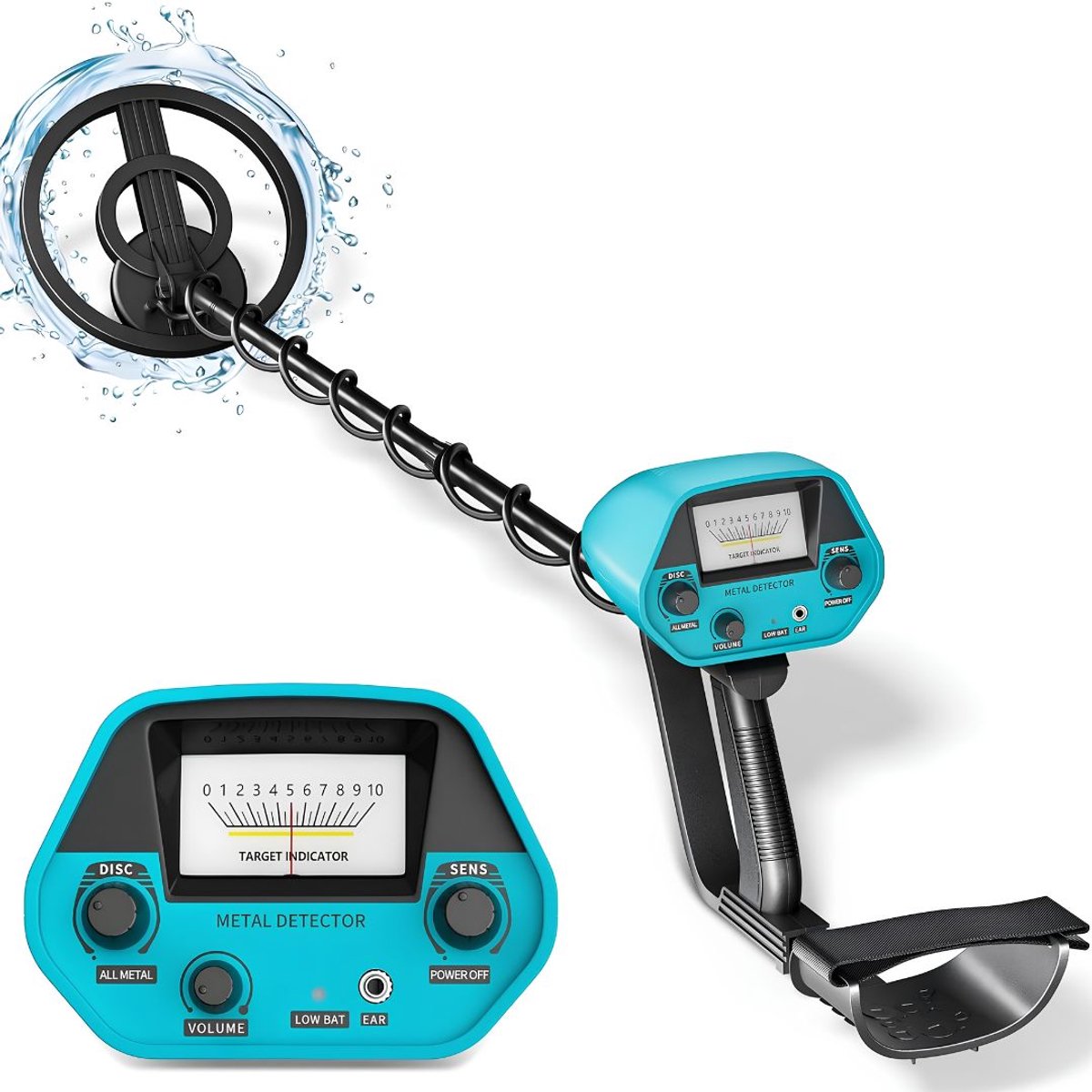 NIVA® Metaaldetector - Waterdicht & Lichtgewicht - Metaaldetector voor Kinderen - Blauw - 22cm x 10cm x 38cm