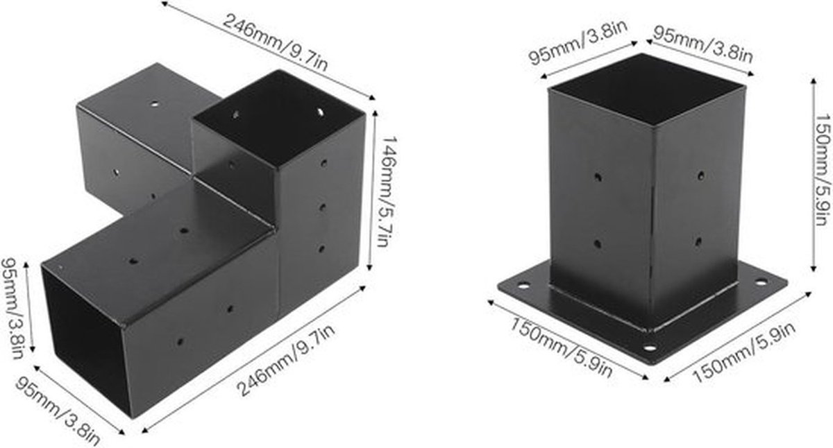 Pergolabeugels Set van 8 Stuks - Roestvrij Staal - Sterke Montagebeugels voor Pergola - Gemakkelijk te Monteren - Flexibele Positionering - Tuinaccessoires - Duurzame Constructie