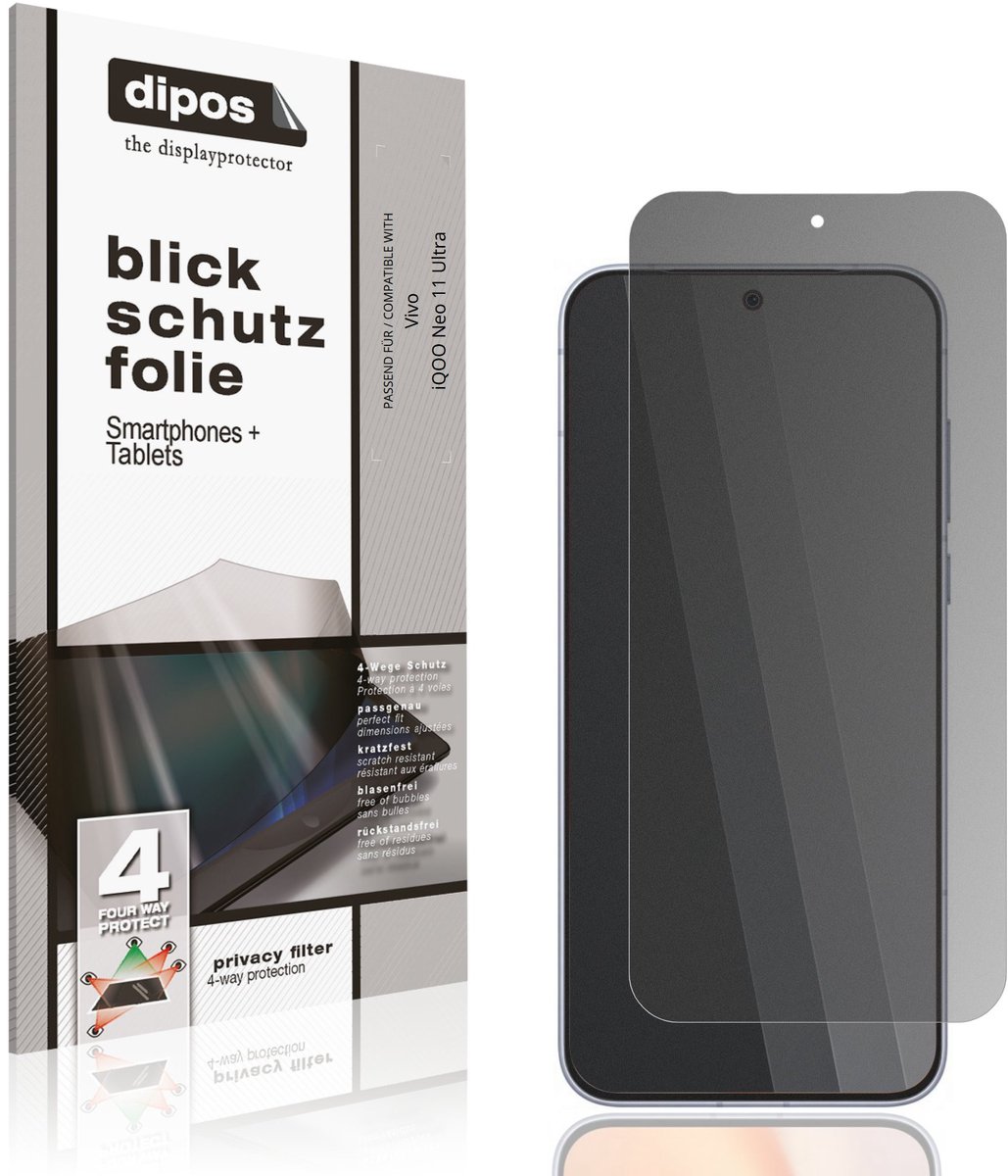 dipos – Matte Privacy Screenprotector geschikt voor Vivo iQOO Neo 11 Ultra | Anti-Spy Beschermfolie