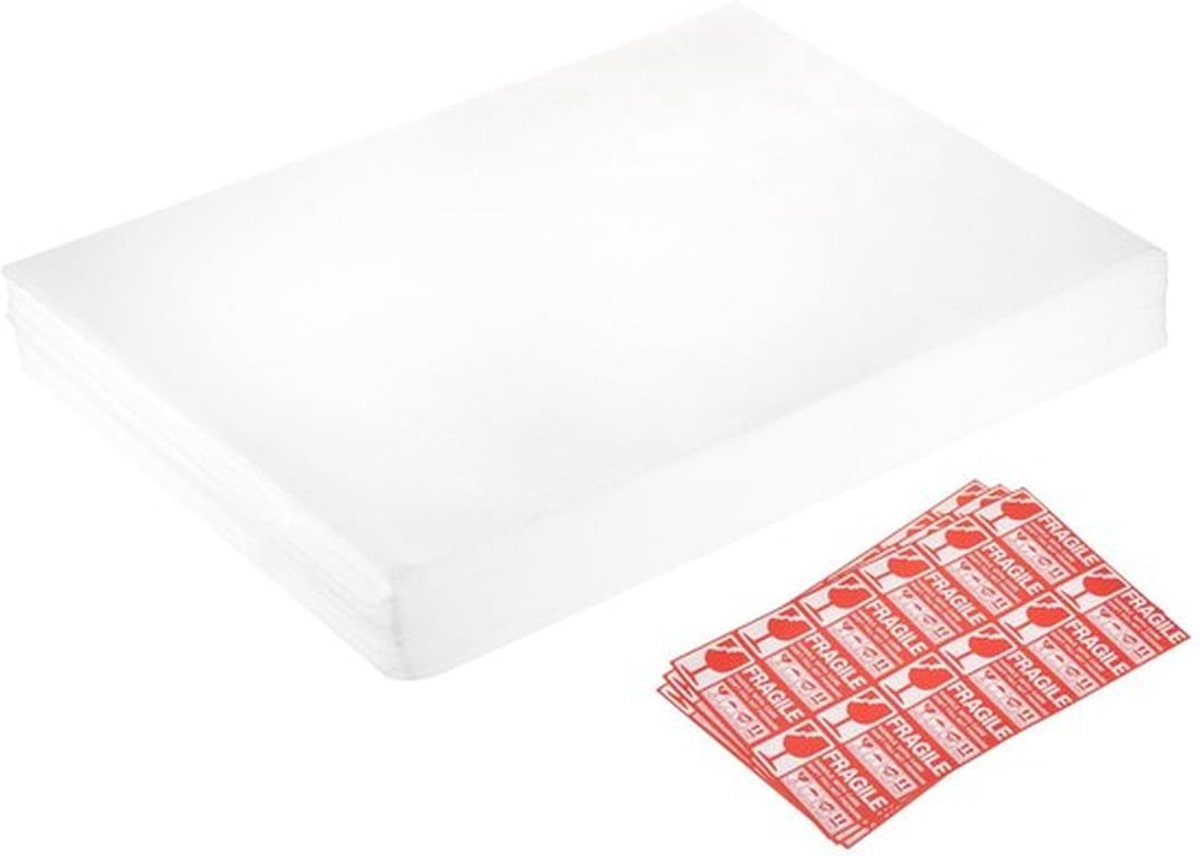 Schuimrubberen verpakkingstassen - Luchtkussenfolie - Optimale bescherming - 40 x 40 cm - Voor servies en meubels - Inclusief 36 fragiele...