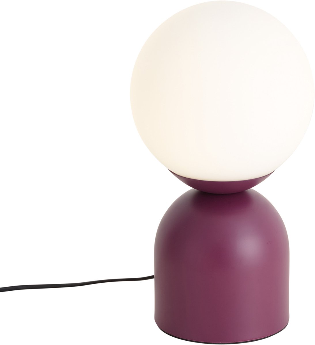 Qazqa retro tafellamp met glas - Pallon Trend - paars, max. 15W, geschikt voor led, 35cm, ideaal als slaapkamer en woonkamer lamp