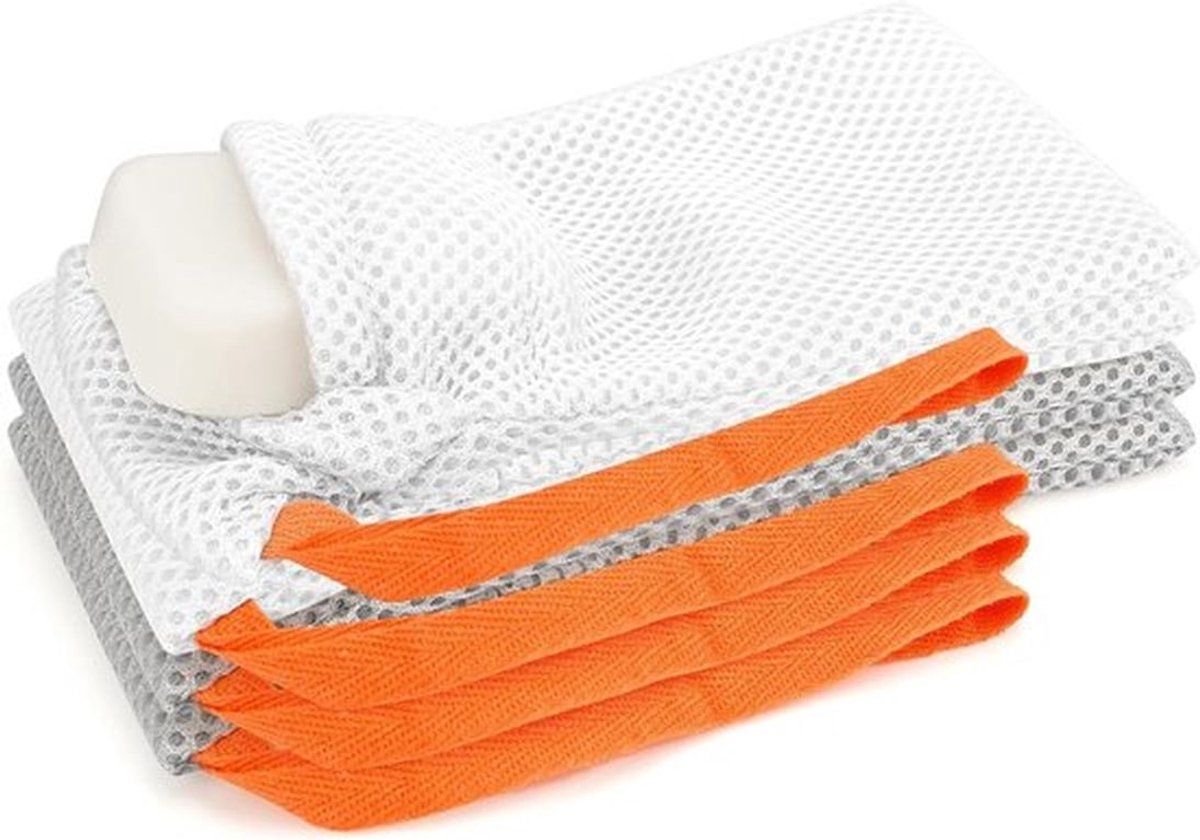 Badkameraccessoires - Zeepzakjes - Zacht - Set van 4 - Exfoliërende Lichaamsspons - Handlus - Gaasschuimzak - Douchebad - Rechthoekig