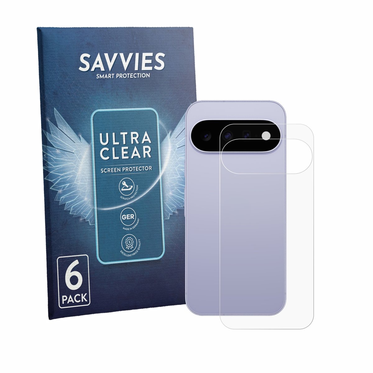 Savvies - Screenprotector voor Google Pixel 11 (Achterkant) - Folie Beschermfolie transparant 6 Stuks