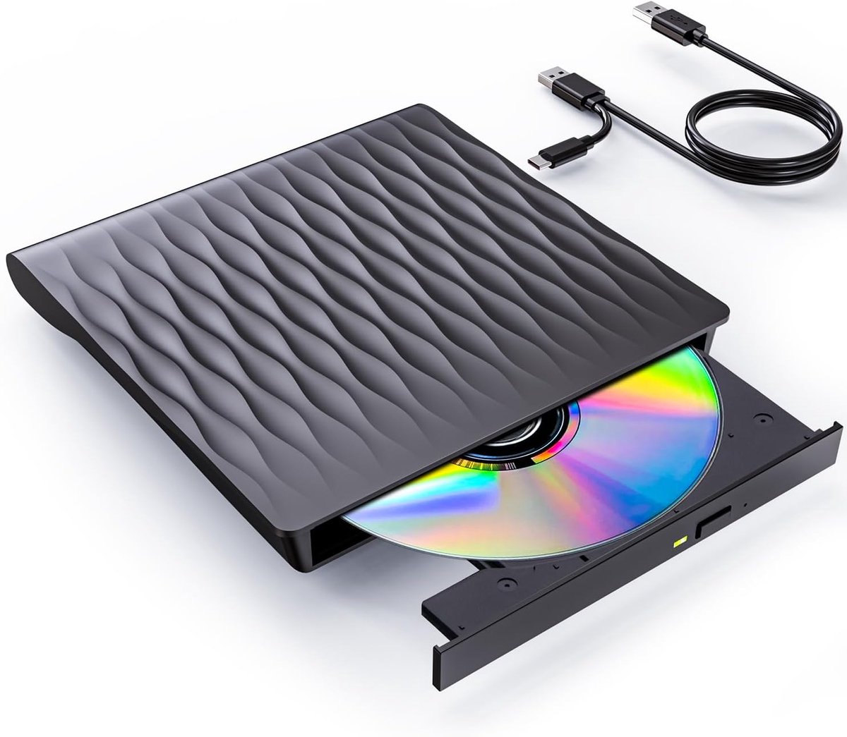 carmdering - Externe DVD Speler en Brander - CD/DVD - Plug & Play - USB 3.0 DVD Speler - USB-A + USB-C - Optical Drive