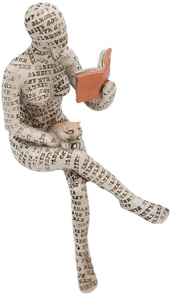 Beeldje Vrouwelijke Lezende Figuur - Decoratie - Hars Sculptuur - Desktop Ornament - Duurzaam - Uitstekend Vakmanschap