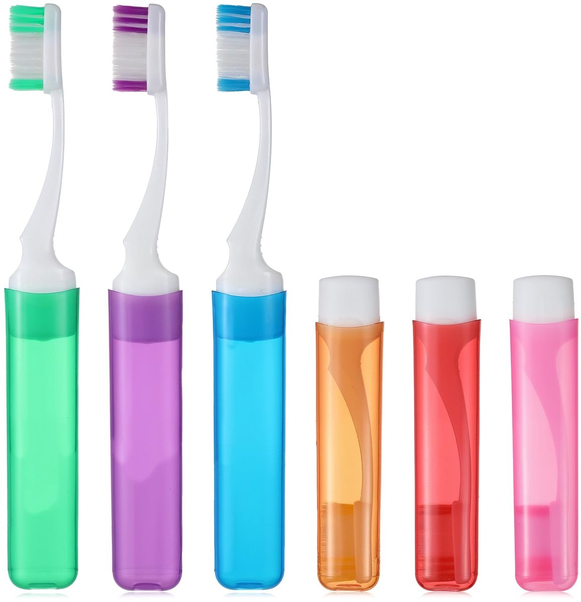 Solidchoice - 6 Stuks Inklapbare Reis Tandenborstels