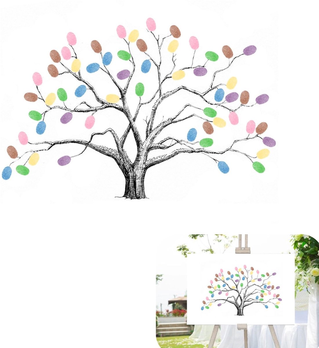 Solidchoice - DIY Fingerprint Boom Gastboek voor Bruiloften