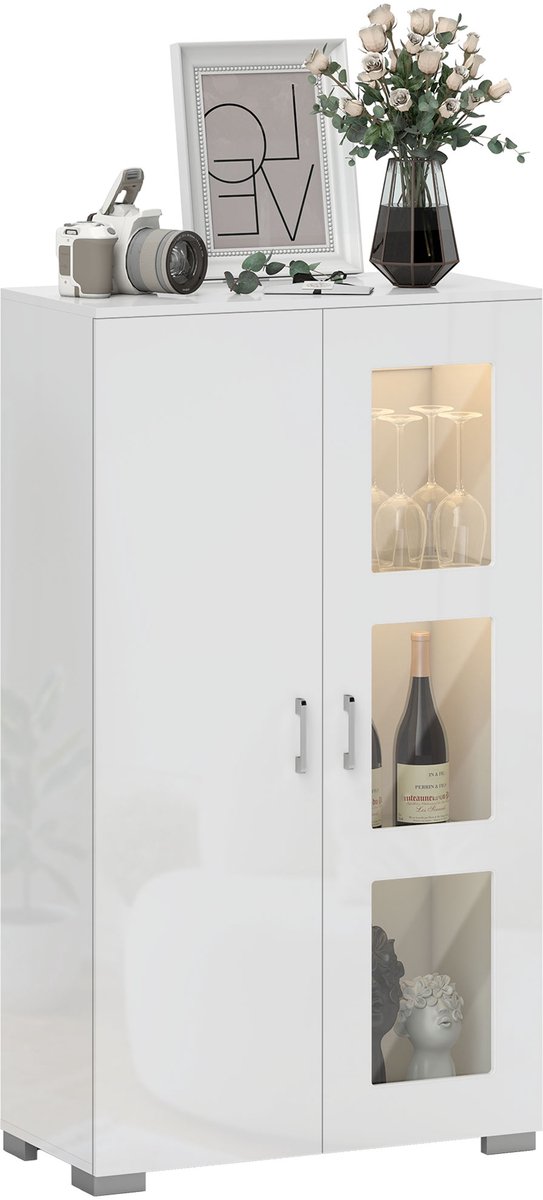 HOMCOM Dressoir - MDF - 71x35x126cm - Wit