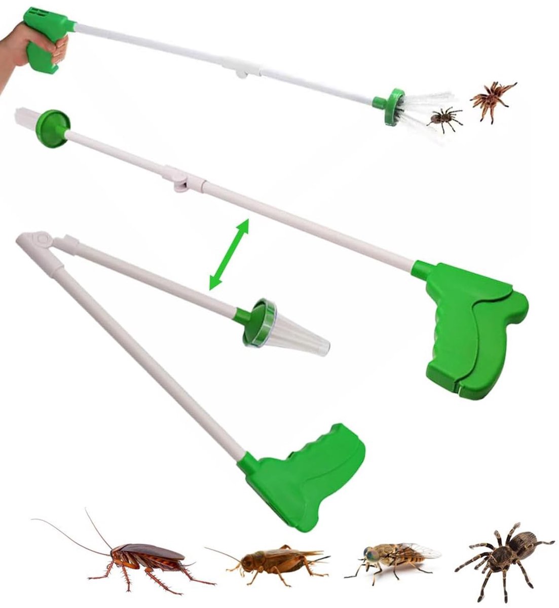 Solidchoice - Contactloze Insectenvanger met Extra Lange Handgreep