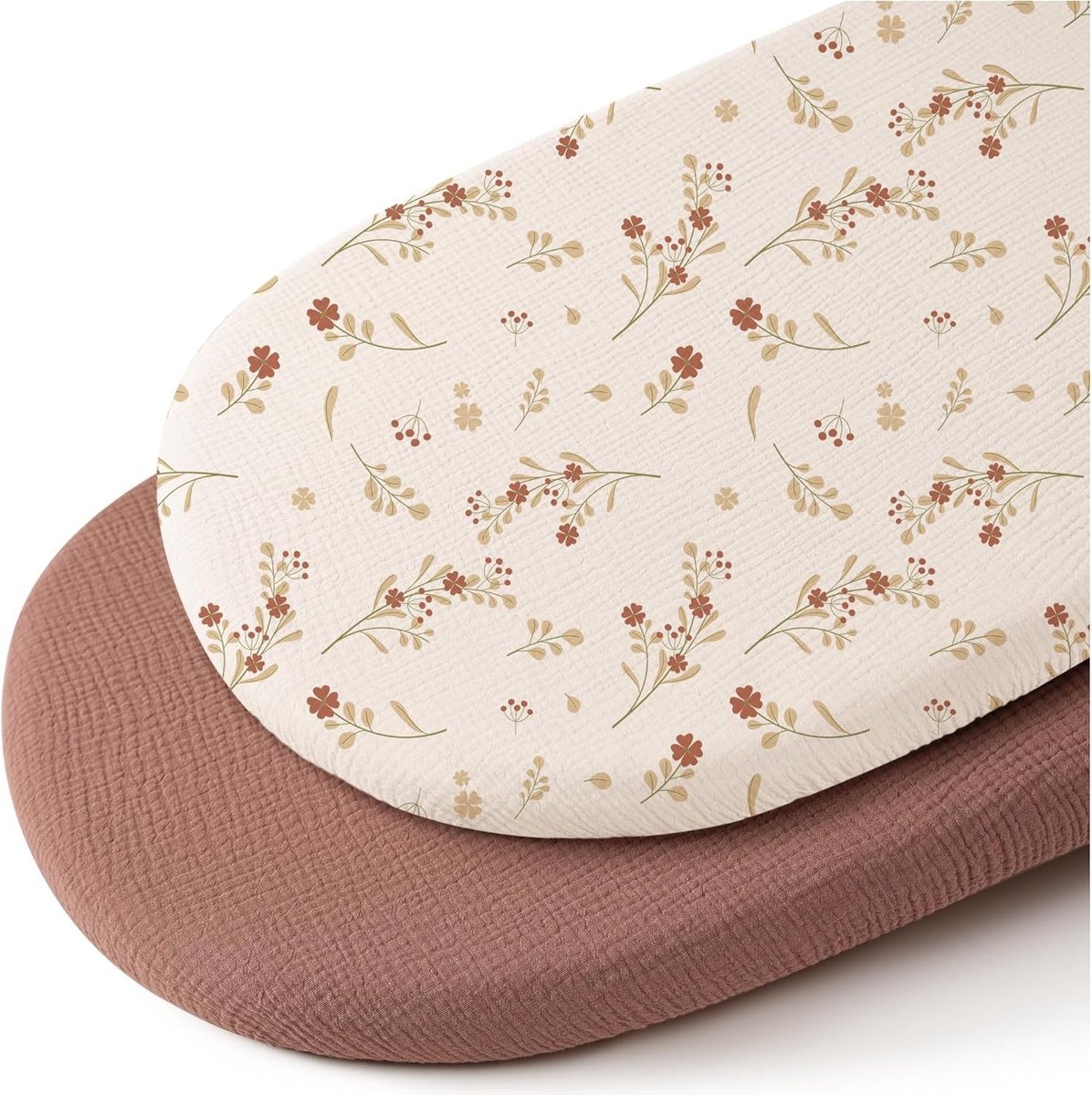 Wieg hoeslaken set van 2 stuks - ademend mousseline katoen - afneembaar wasbaar buitenhoes - geschikt voor babywieg matras - 32 * 17 inchStijl 13