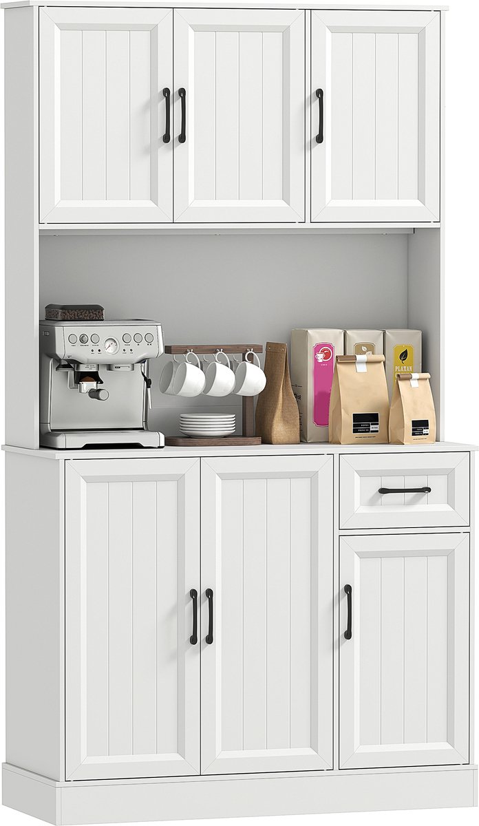 HOMCOM Keukenvoorraadkast - MDF, spaanplaat - 100x39,5x180,5cm - Wit