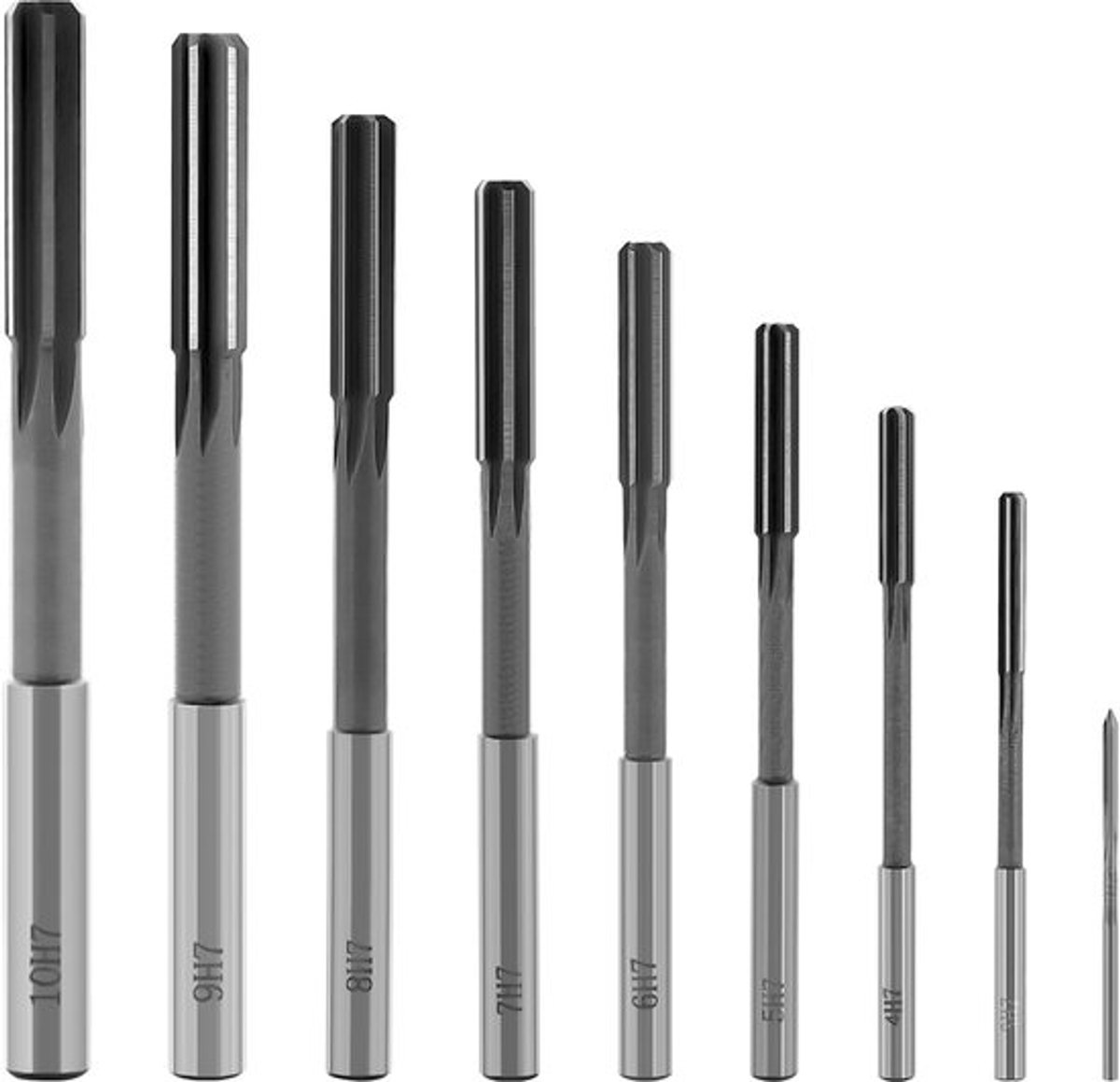 Handruimer 9-delig - HSS H7/H8 - Schachtdiameter 3-12mm - Duurzaam - Geschikt voor metaalbewerking - Lengte 60-145mm - Ruimer