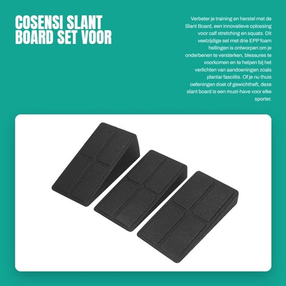 Slant Board - Calf Stretching - Incline Board - EPP Foam - Lichtgewicht - Schokbestendig - Voor Plantar Fasciitis
